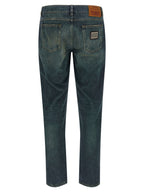 Dolce & Gabbana Blue Cotton Straight-Leg Jeans