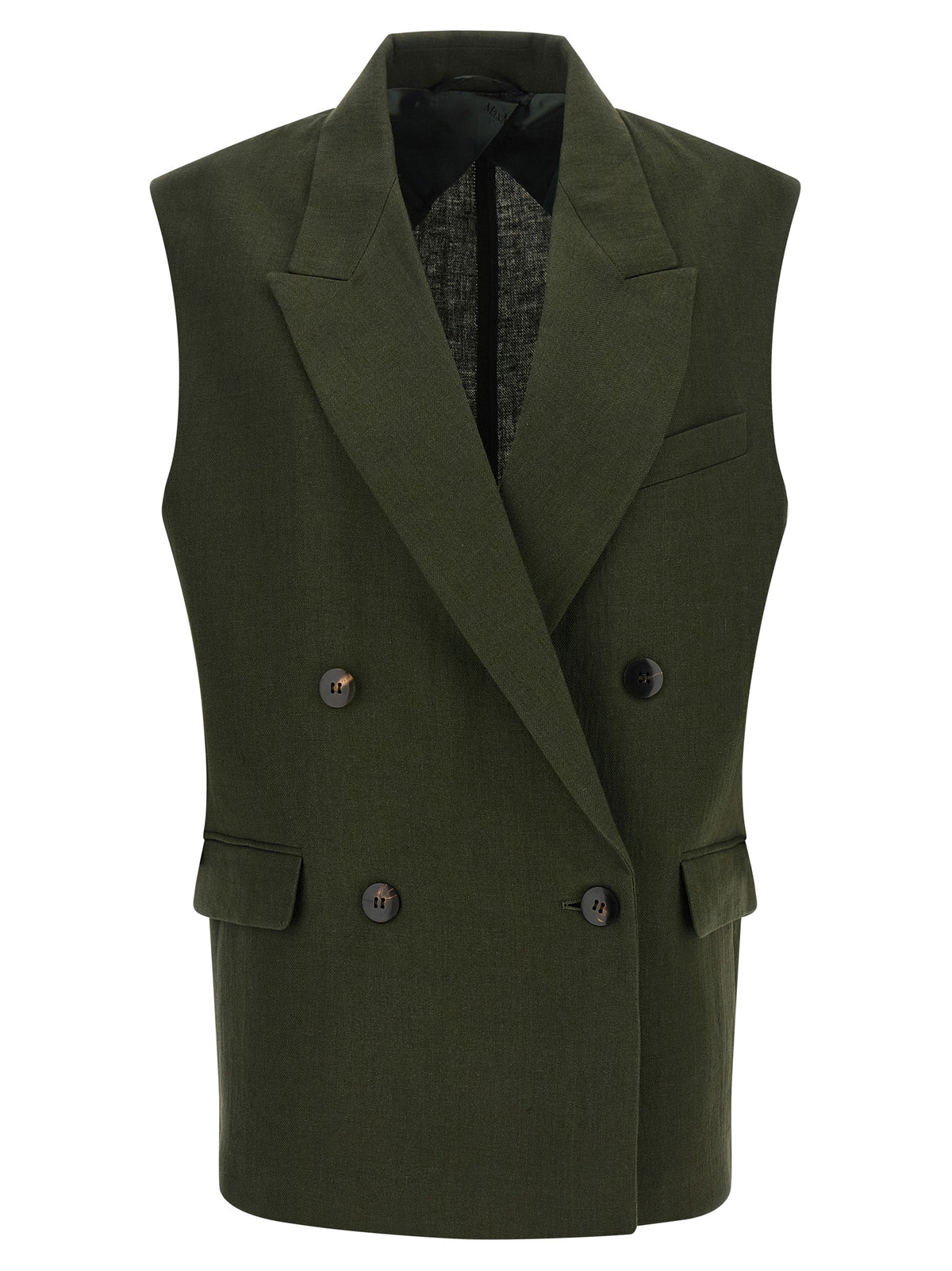 Max Mara Bicolor Linen Sleeveless Jacket