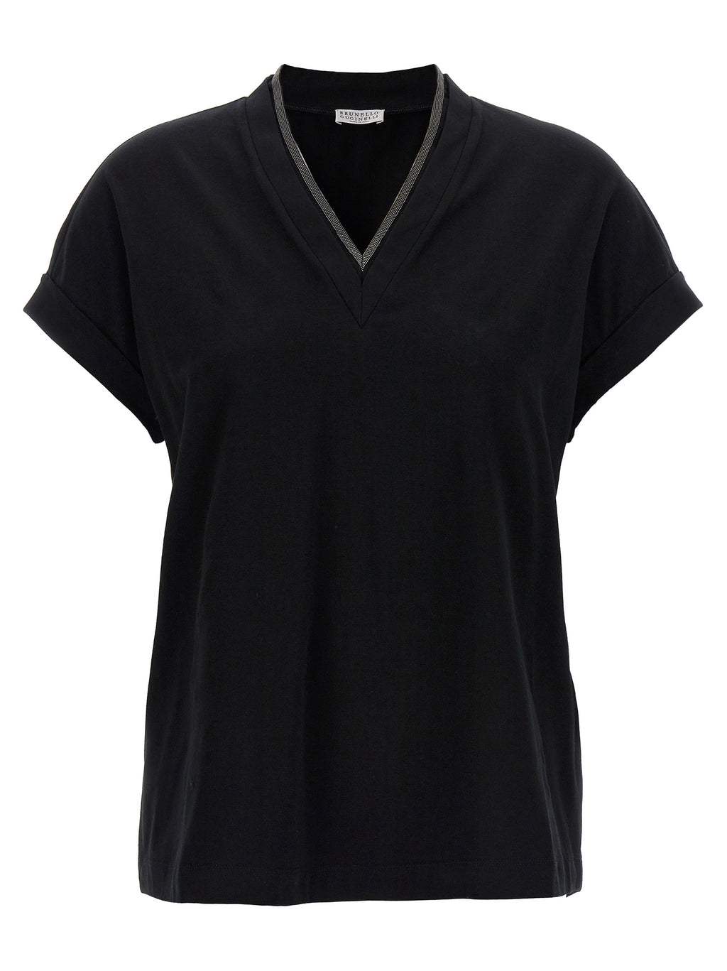 Brunello Cucinelli Black Cotton T-Shirt