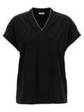 Brunello Cucinelli Black Cotton T-Shirt