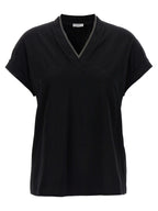 Brunello Cucinelli Black Cotton T-Shirt
