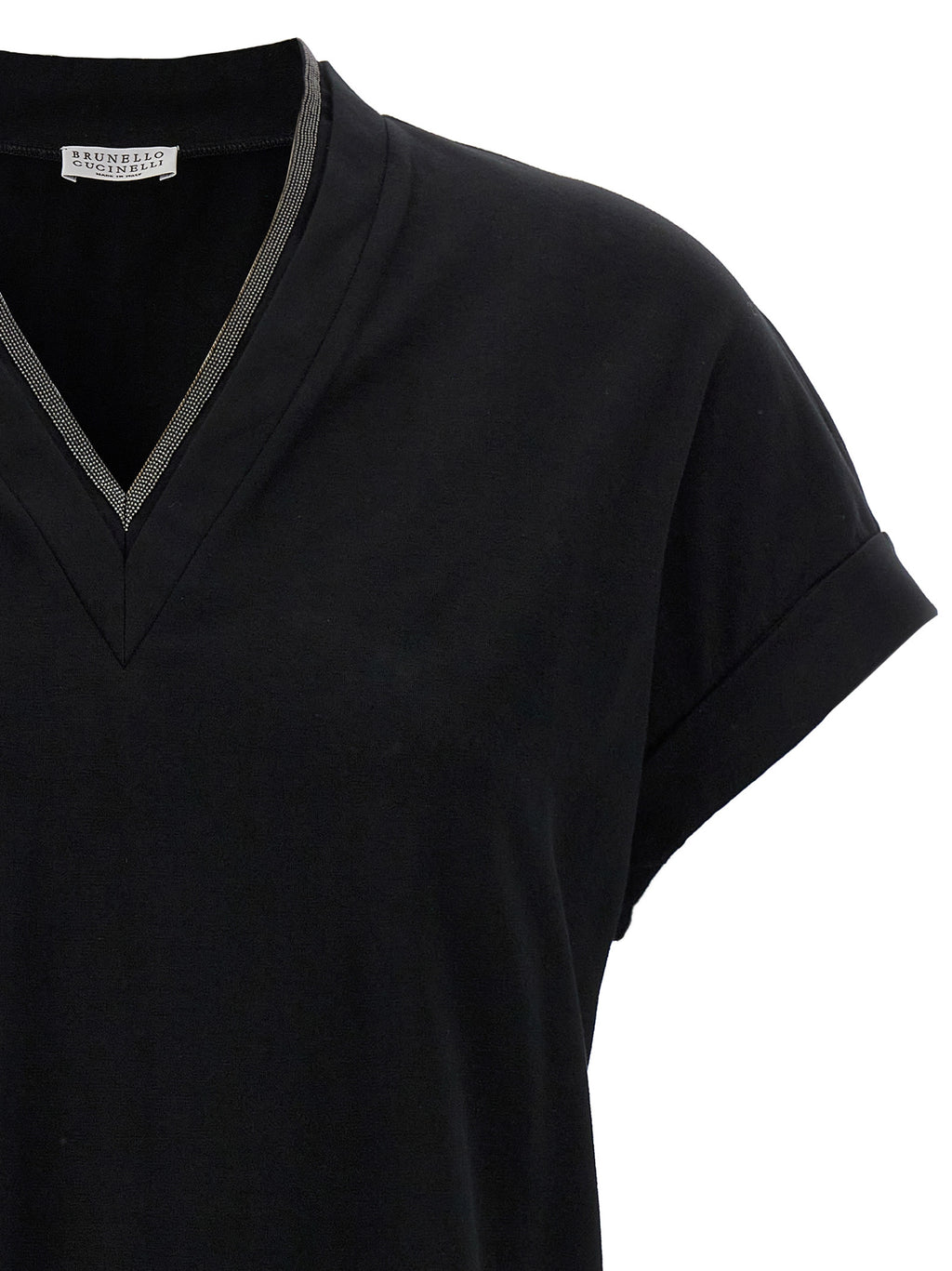 Brunello Cucinelli Black Cotton T-Shirt