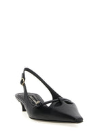 Dolce & Gabbana Black Lamb Leather Mid Heel Pumps