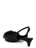 Dolce & Gabbana Black Viscose Mid Heel Pumps