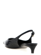 Dolce & Gabbana Black Calfskin Mid Heel Pumps