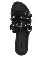 Balenciaga Black Lamb Leather Slides