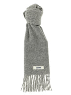 Jacquemus Gray Alpaca Leather Foulard