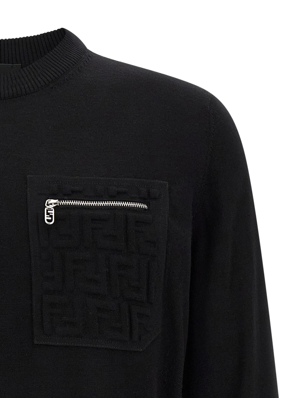 Fendi Black Virgin Wool Cardigan