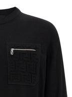 Fendi Black Virgin Wool Cardigan