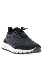 Brunello Cucinelli Blue Cotton Athletic Sneakers