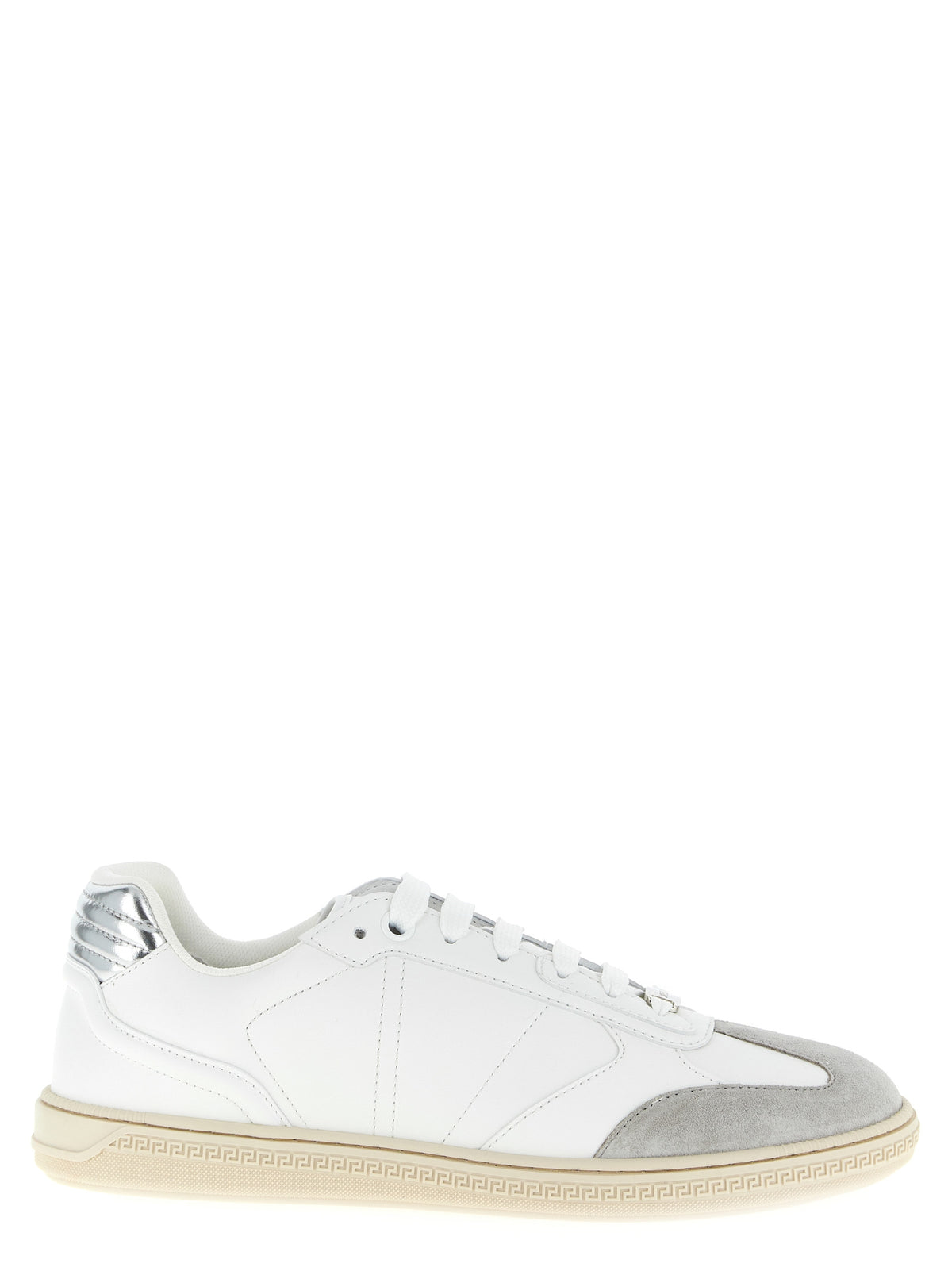 Versace White Calfskin Low Top Sneakers