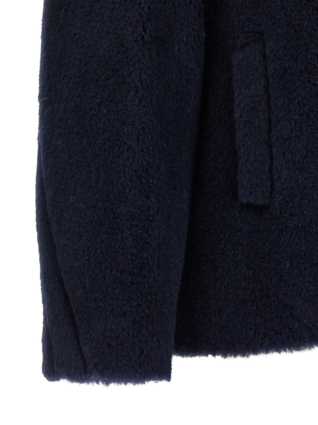 Max Mara Blue Alpaca Leather Coat