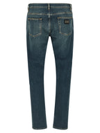 Dolce & Gabbana Blue Cotton Slim Fit Jeans