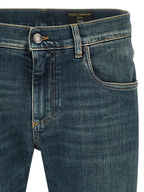 Dolce & Gabbana Blue Cotton Slim Fit Jeans