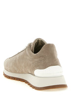 Brunello Cucinelli Beige Calfskin Athletic Sneakers