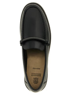 Brunello Cucinelli Black Calfskin Slip-On Loafers