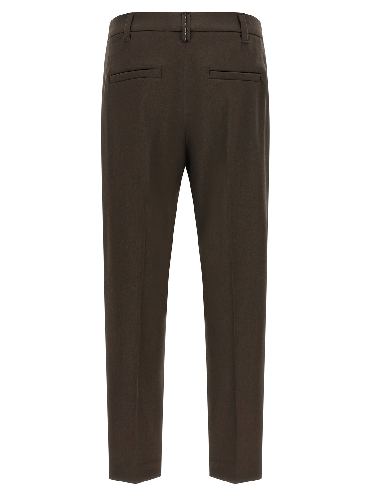 Brunello Cucinelli Brown Virgin Wool Dress Pants