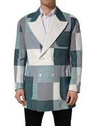 Dolce & Gabbana Multicolor Patchwork Linen Double Breasted Jacket
