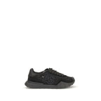 Dolce & Gabbana Black Calf Leather Bos Taurus Chunky Sneakers