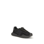 Dolce & Gabbana Black Calf Leather Bos Taurus Chunky Sneakers
