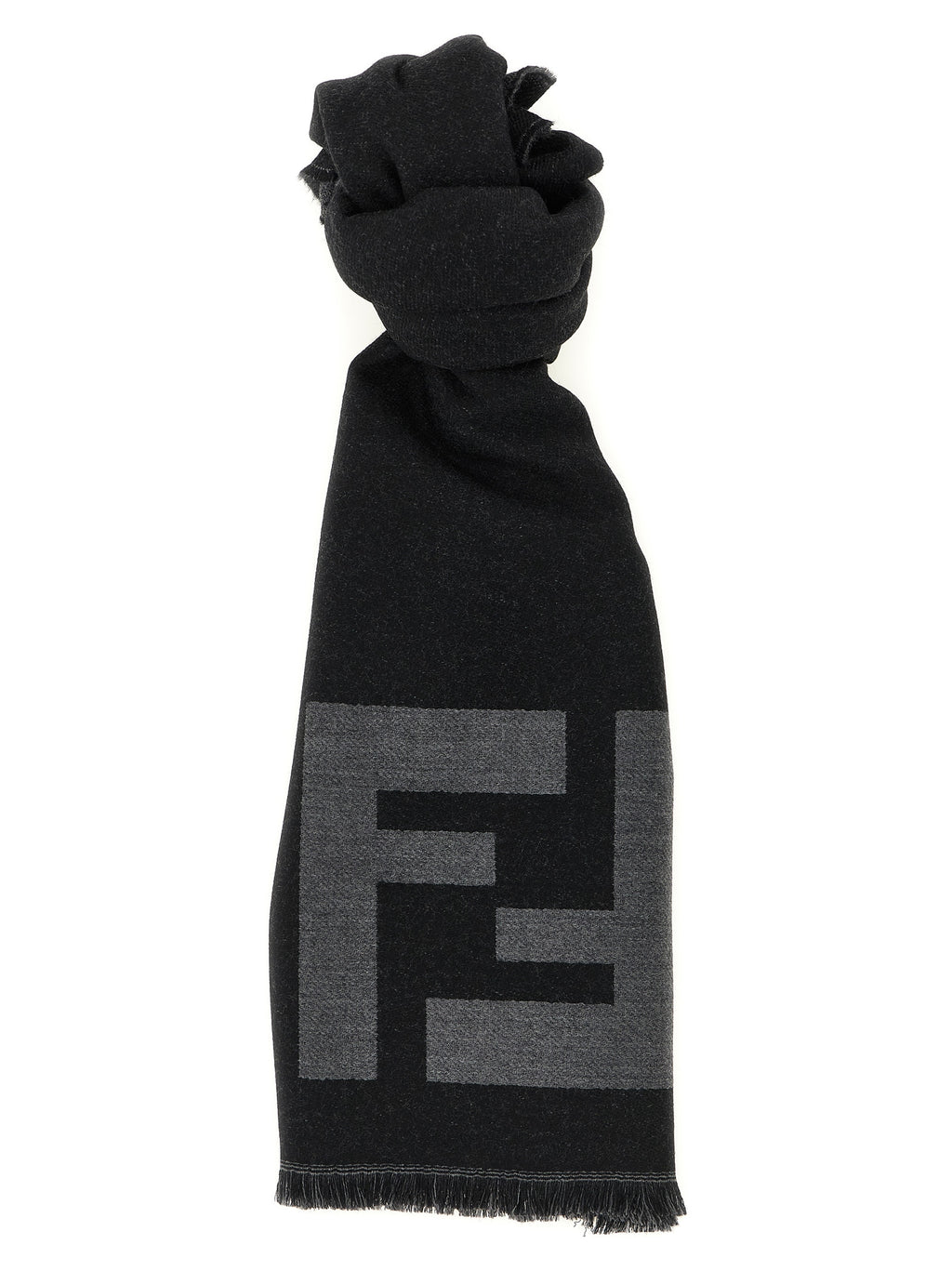 Fendi Black Virgin Wool Scarf