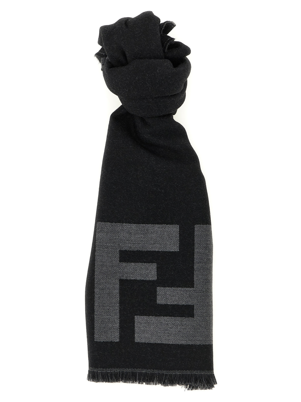 Fendi Black Virgin Wool Scarf