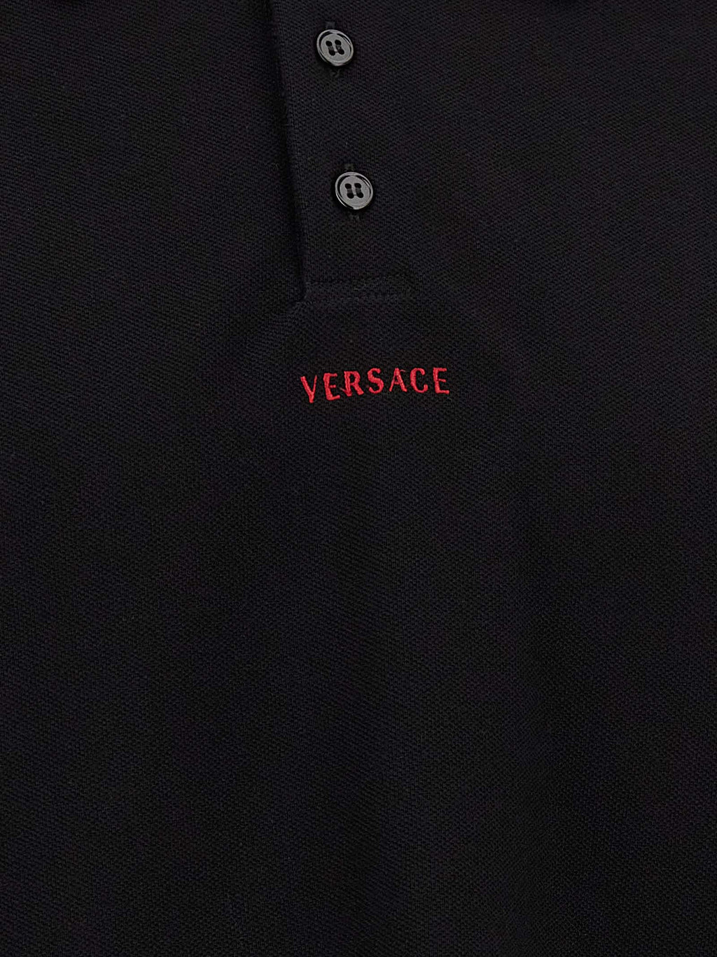 Versace Black Cotton Polo Shirt