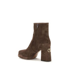 Valentino Garavani Brown Calf Leather Bos Taurus Ankle Boots