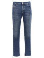 Brunello Cucinelli Blue Cotton Slim Fit Jeans