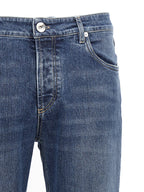 Brunello Cucinelli Blue Cotton Slim Fit Jeans