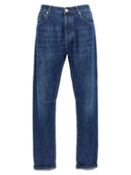 Brunello Cucinelli Blue Cotton Relaxed Fit Jeans