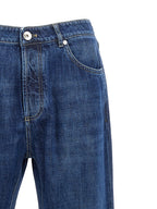 Brunello Cucinelli Blue Cotton Relaxed Fit Jeans