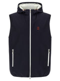 Brunello Cucinelli Blue Polyamide Sleeveless Jacket
