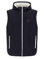 Brunello Cucinelli Blue Polyamide Sleeveless Jacket