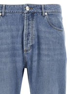 Brunello Cucinelli Blue Cotton Straight-Leg Jeans