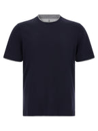 Brunello Cucinelli Blue Cotton T-Shirt