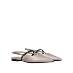 Brunello Cucinelli Beige Leather Mules