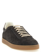 Brunello Cucinelli Gray Calfskin Low Top Sneakers
