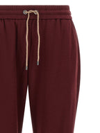 Brunello Cucinelli Bordeaux Cotton Joggers (Workout Pants)