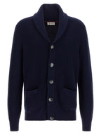 Brunello Cucinelli Blue Cotton Cardigan