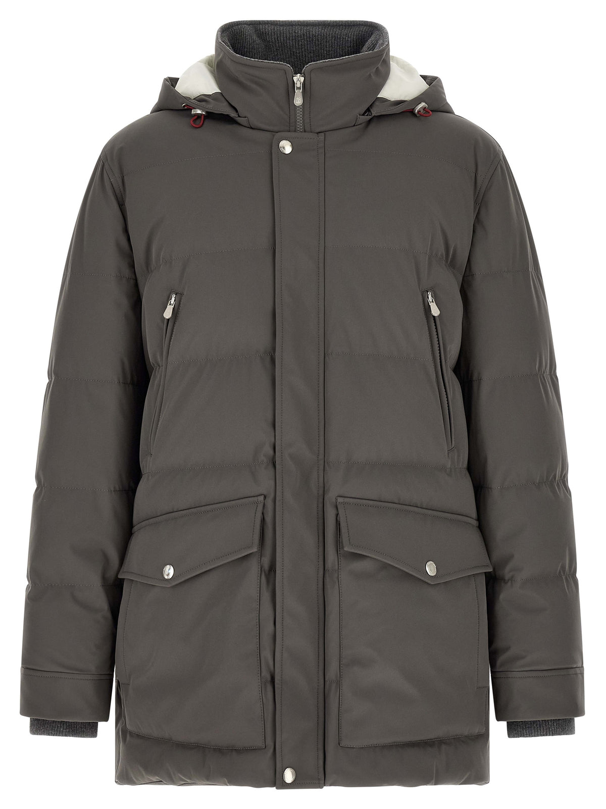 Brunello Cucinelli Gray Polyamide Parka