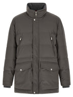 Brunello Cucinelli Gray Polyamide Parka