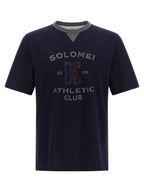 Brunello Cucinelli Blue Cotton T-Shirt