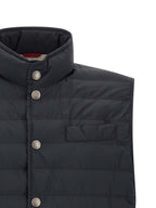 Brunello Cucinelli Blue Polyester Sleeveless Jacket