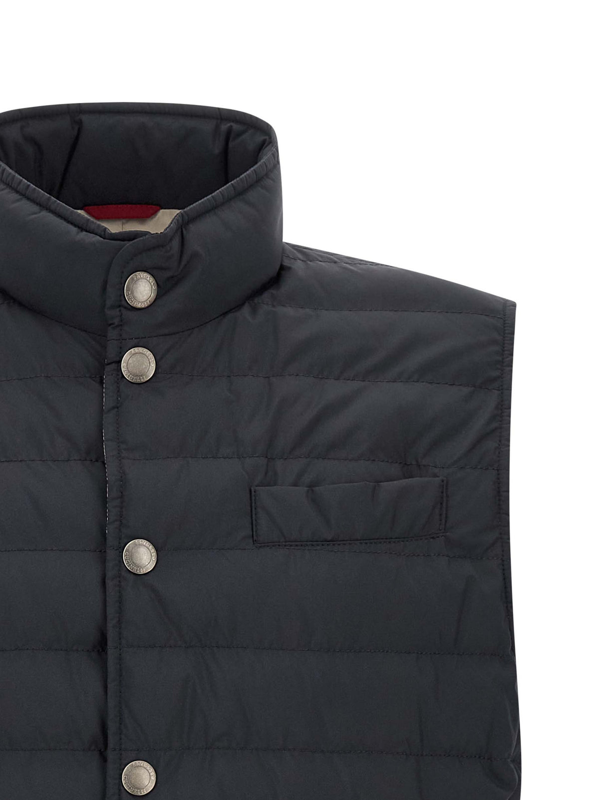 Brunello Cucinelli Blue Polyester Sleeveless Jacket