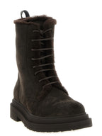 Brunello Cucinelli Brown Calfskin Lace-Up Boots