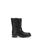 Valentino Garavani Black Calf Leather Bos Taurus Ankle Boots
