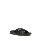 Dolce & Gabbana Black Calf Leather Bos Taurus Sandals
