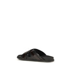 Dolce & Gabbana Black Calf Leather Bos Taurus Sandals