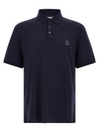 Brunello Cucinelli Blue Cotton Polo Shirt